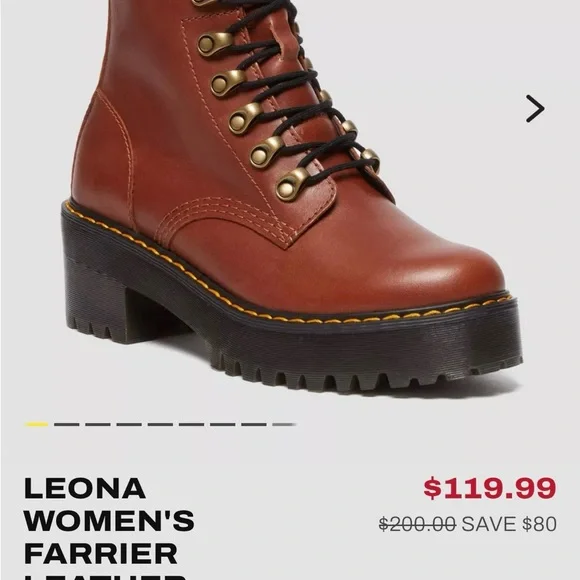 Dr. Martens Brown Combat Moto Boots with Platform Sole - Picture 1 of 3